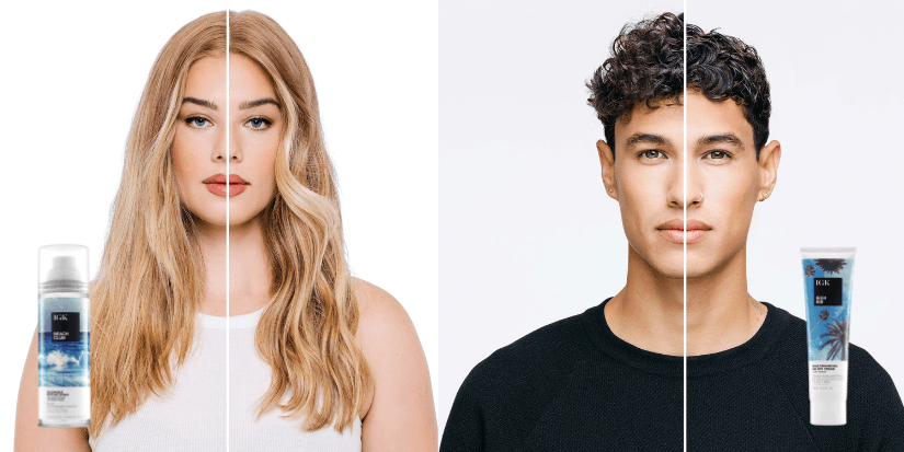 IGK Haircare:  Vorher/ Nachher-Effekte der Structure-Linie mit Beach Club und Rich Kid