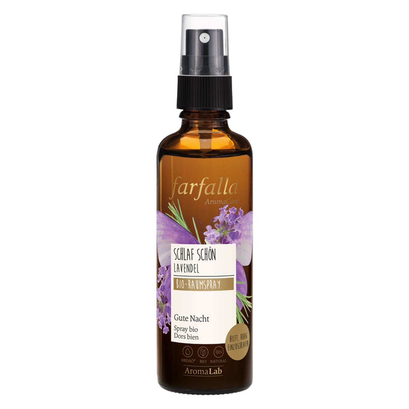 Produktbild von Farfalla Care - Schlaf schön - Lavendel Gute Nacht Bio-Raumspray