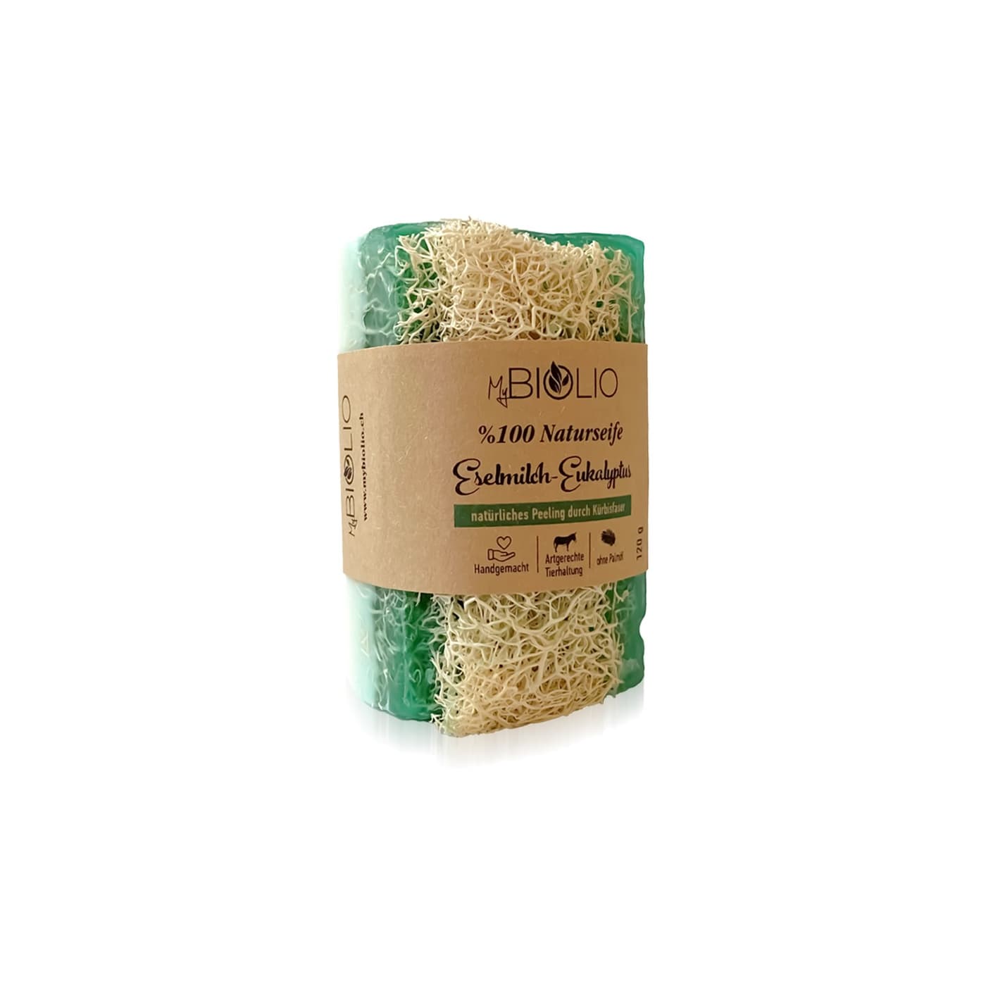 MyBIOLIO - Naturseife Eselmilch-eukalyptus Mit Kürbisfaser