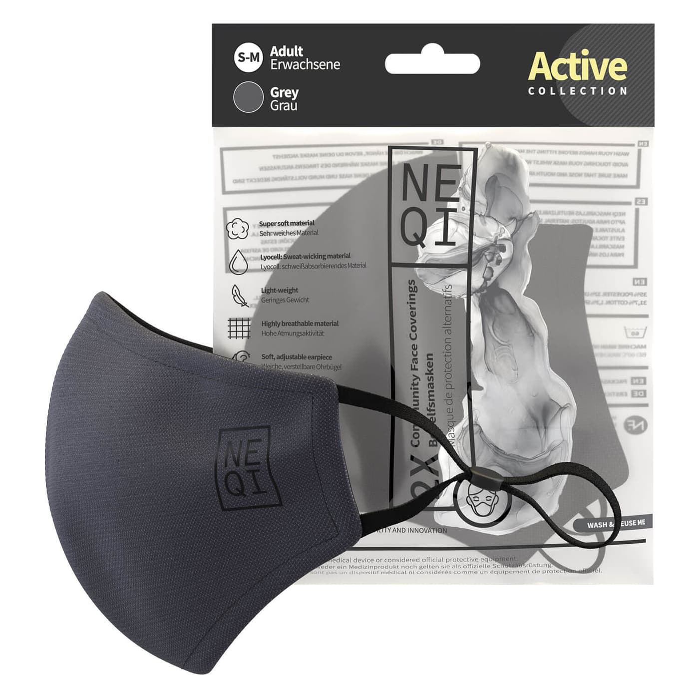 NEQI - Community Face Coverings Grey