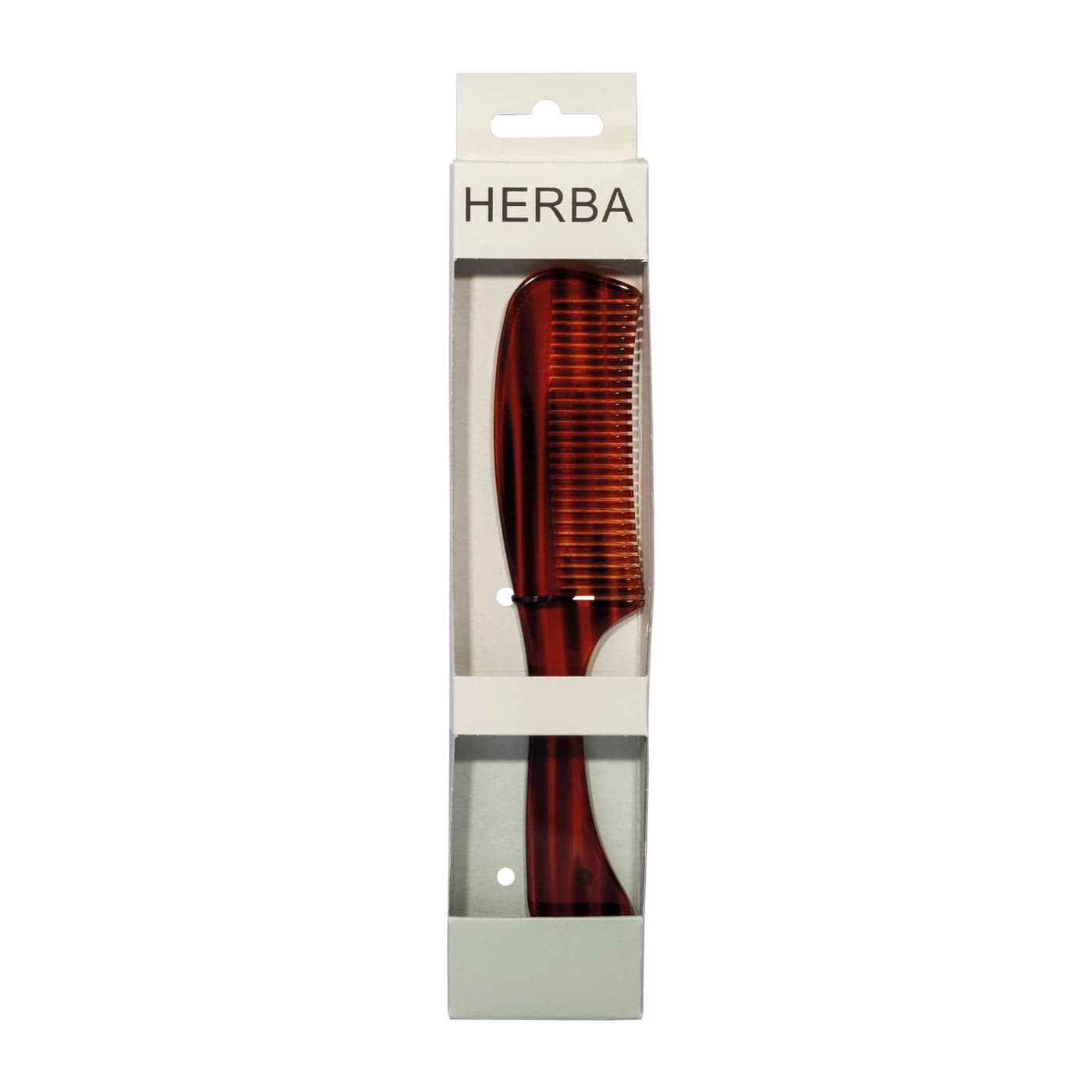 Herba - Griffkamm, handgesägt acetat, braun, 19 cm