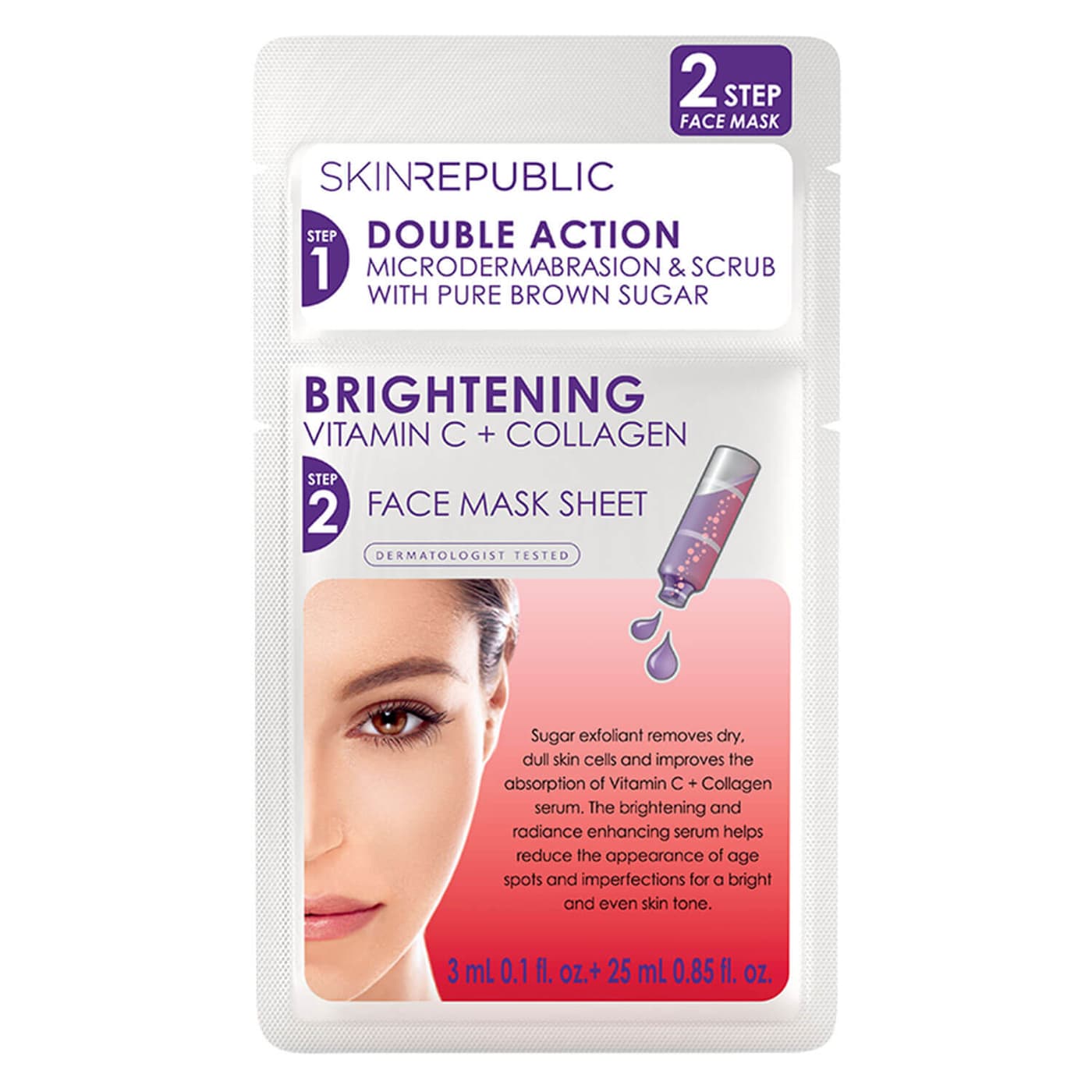 Skin Republic - 2 Step Brightening Vitamin C + Collagen Face Mask