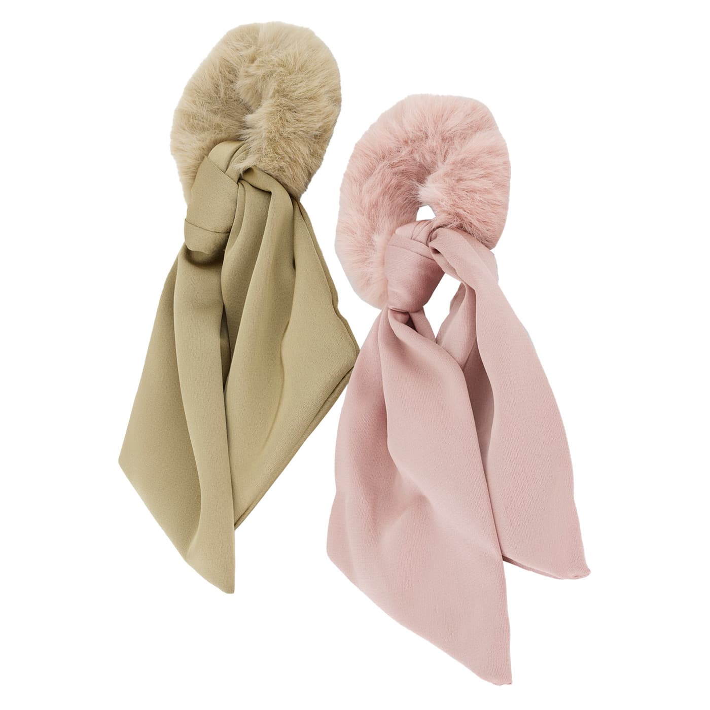 TRISA Hair - Fake Fur Scrunchie, rose beige