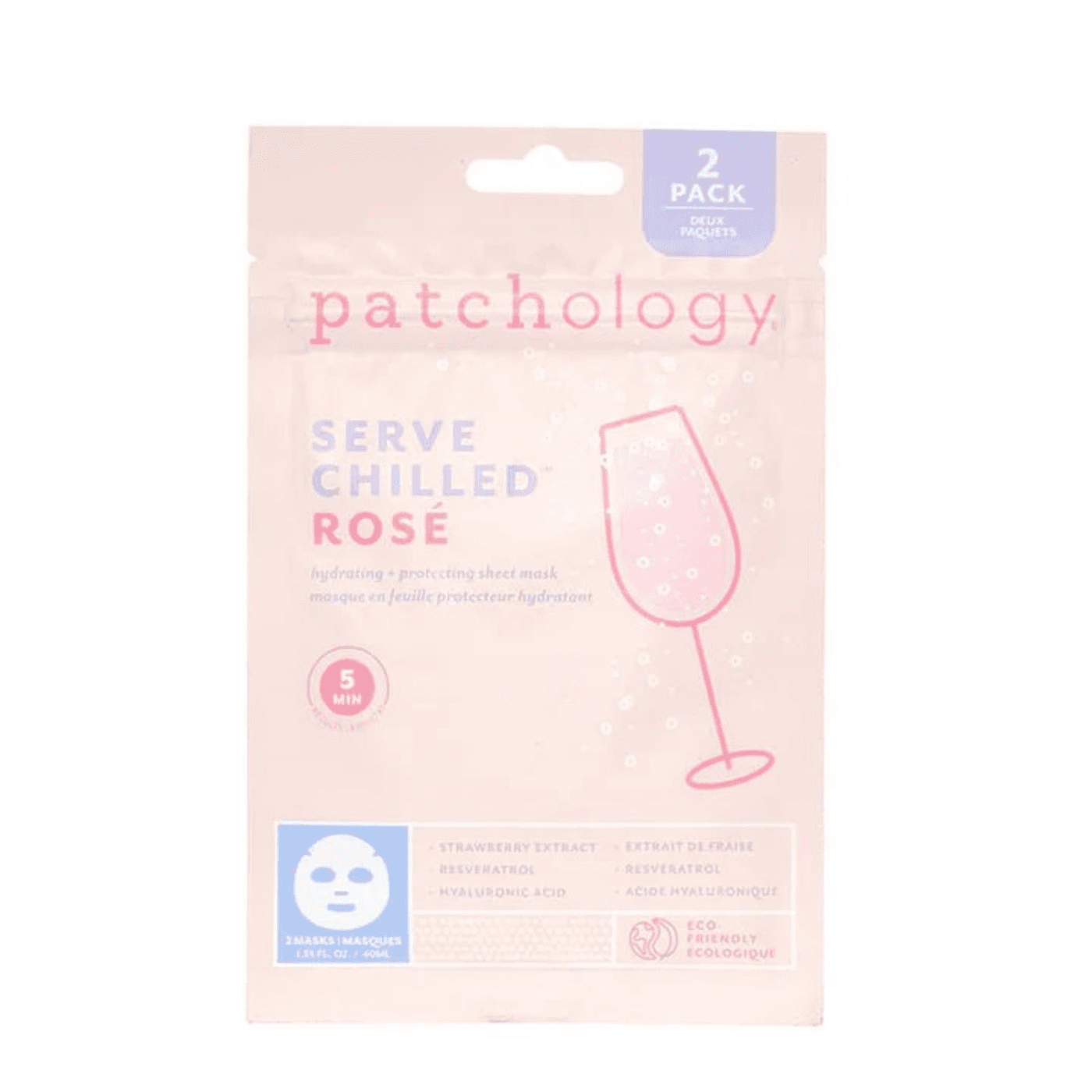 patchology Face - Serve Chilled Rosé Sheet Mask Duo Pack