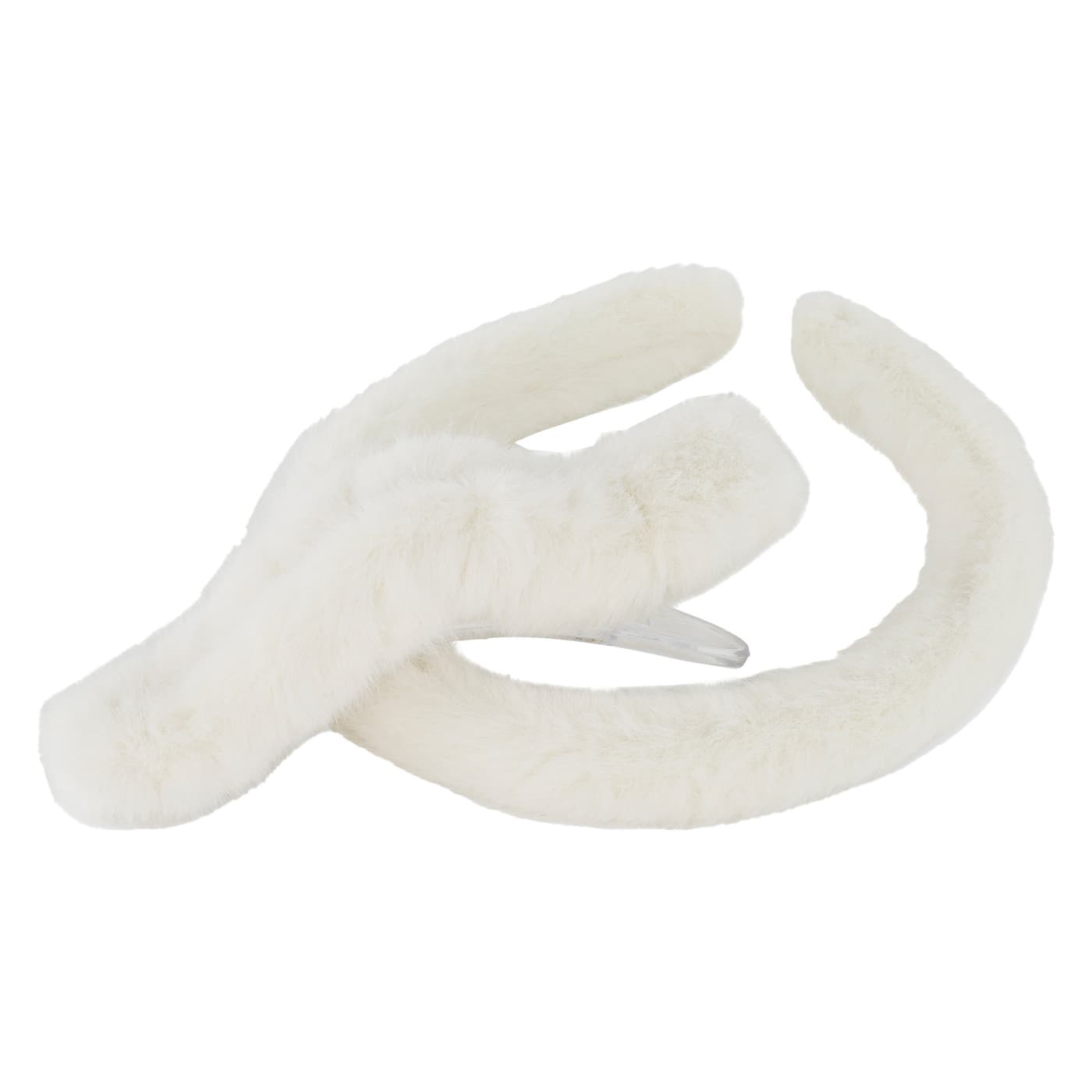 TRISA Hair - Fake Fur Hairband & Hair Clip white