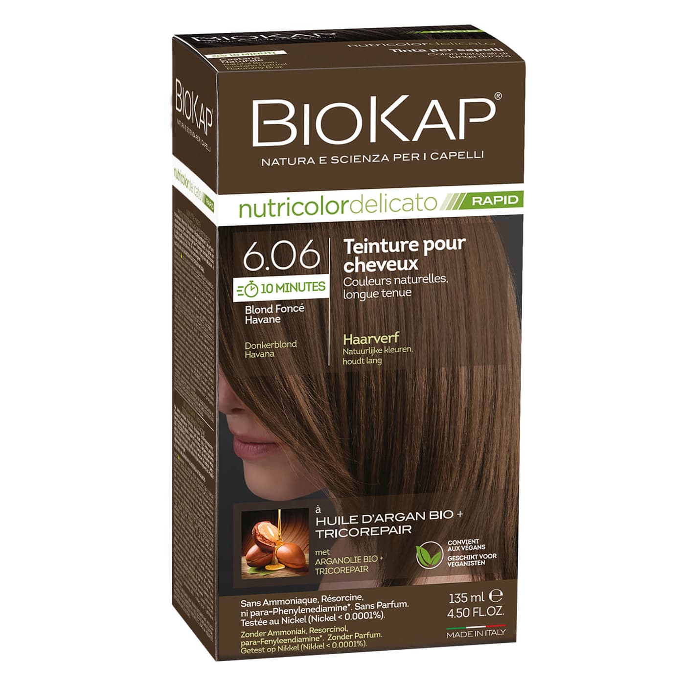 BIOKAP Nutricolor - Permanent Farbe Dunkles Aschblond 6.06