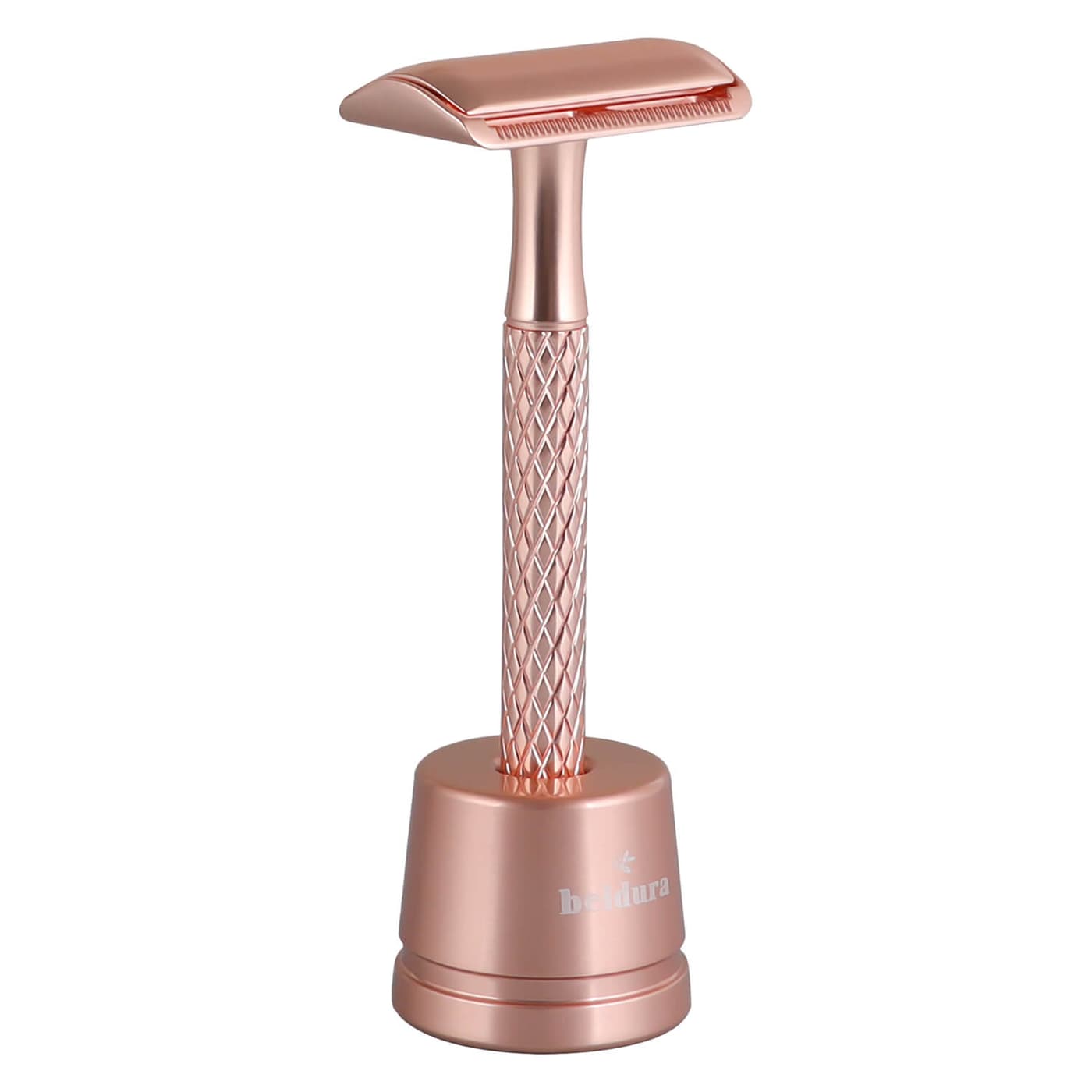 Beldura - Rasierhobel mit Ständer Rosé