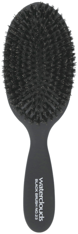 Black Brush - Natural Oval 100% Boar Bristle no. 23