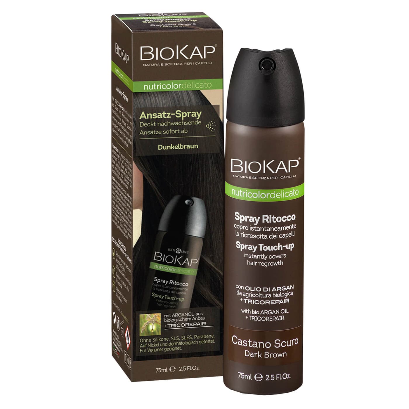 BIOKAP Nutricolor - Ansatz-Spray Dunkelbraun