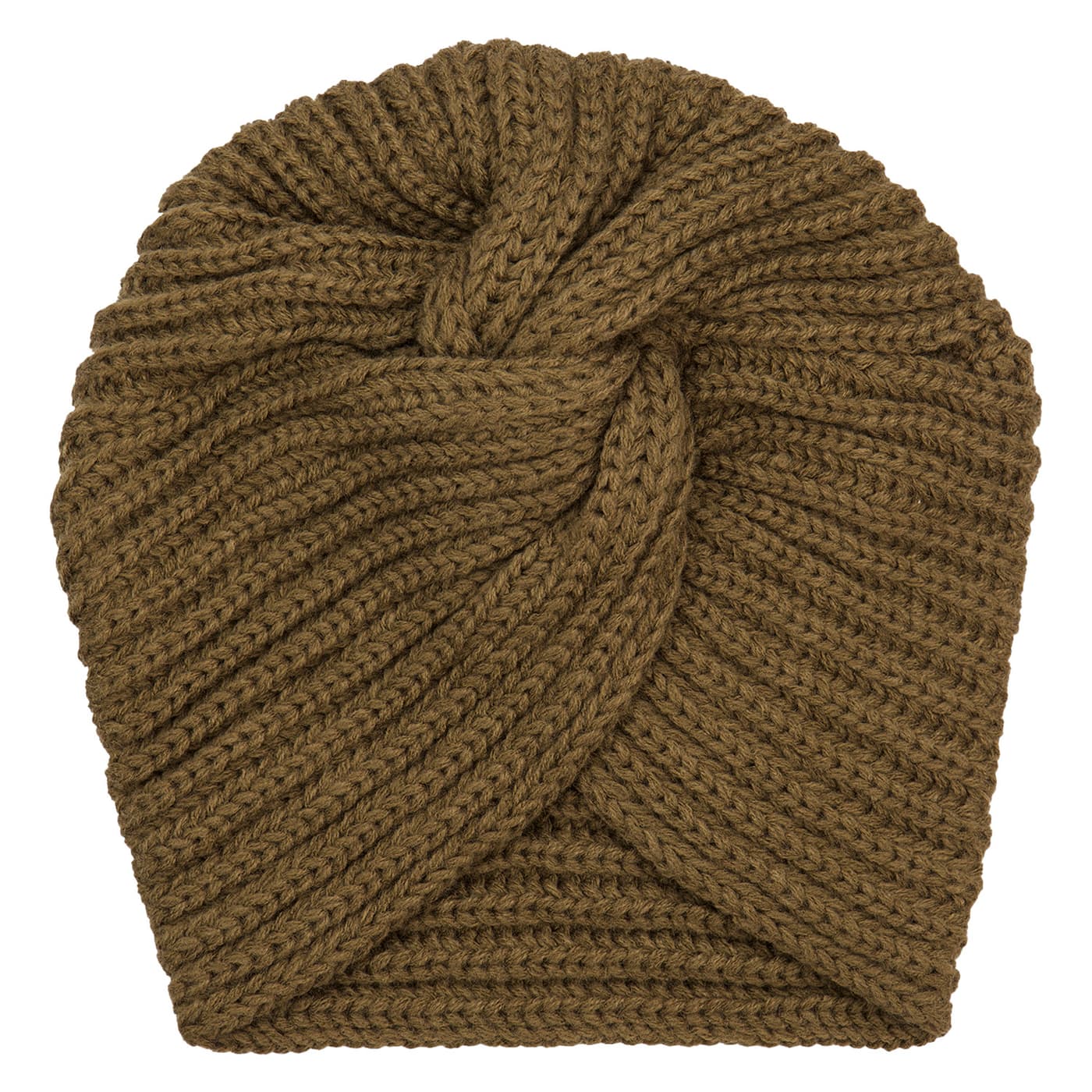 TRISA Hair - Knitted Turban Beanie, khaki