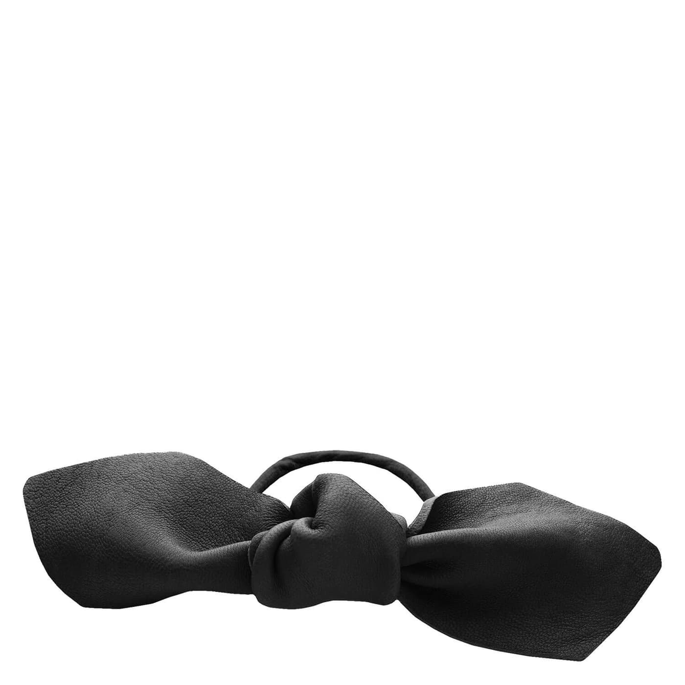 Corinne World - Leather Bow Big Hair Tie Black