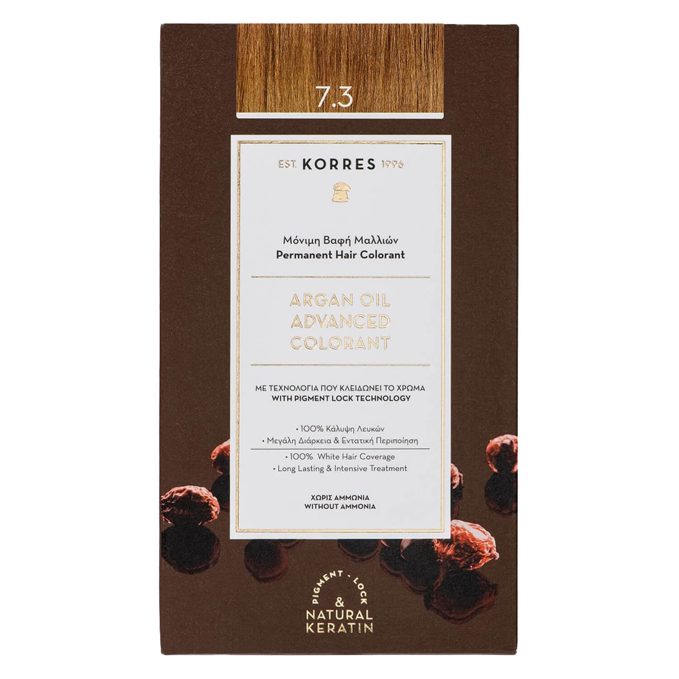 Korres Color - Argan Oil Hochentwickelte Haarcoloration Golden Honey Blonde / Honigblond Gold 7.3