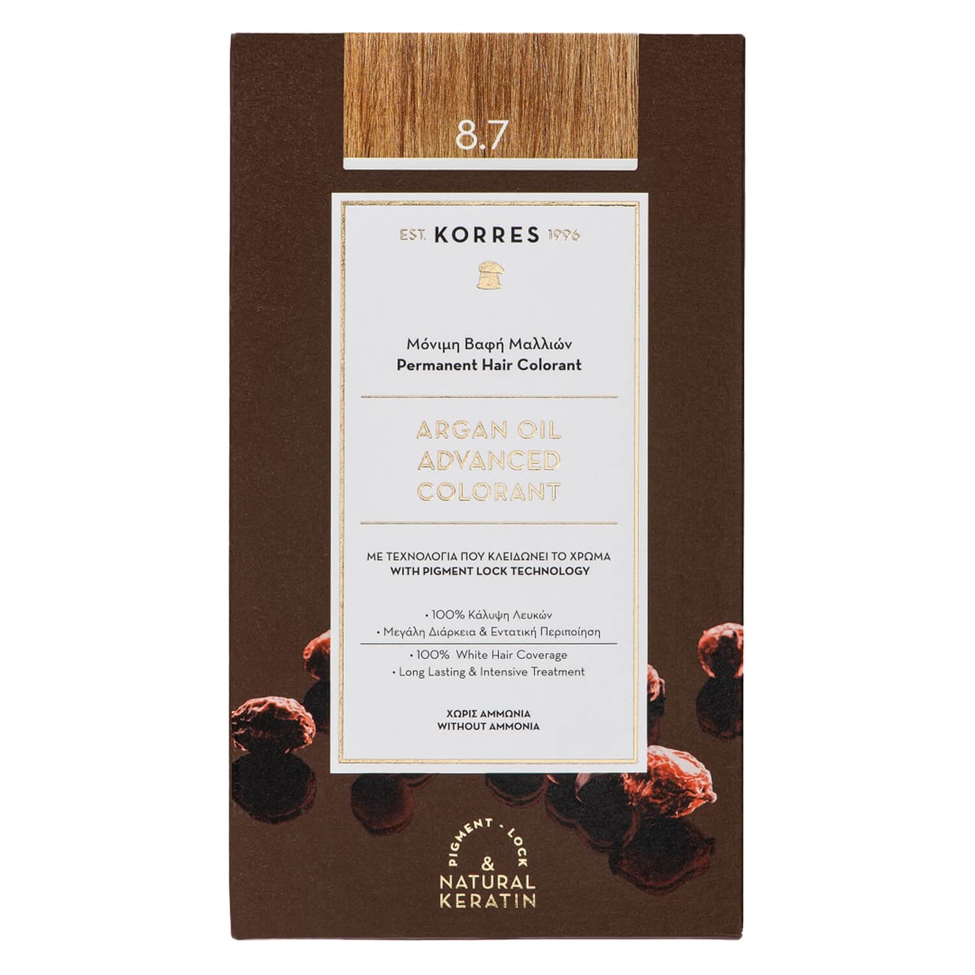 Korres Color - Argan Oil Hochentwickelte Haarcoloration Toffee 8.7