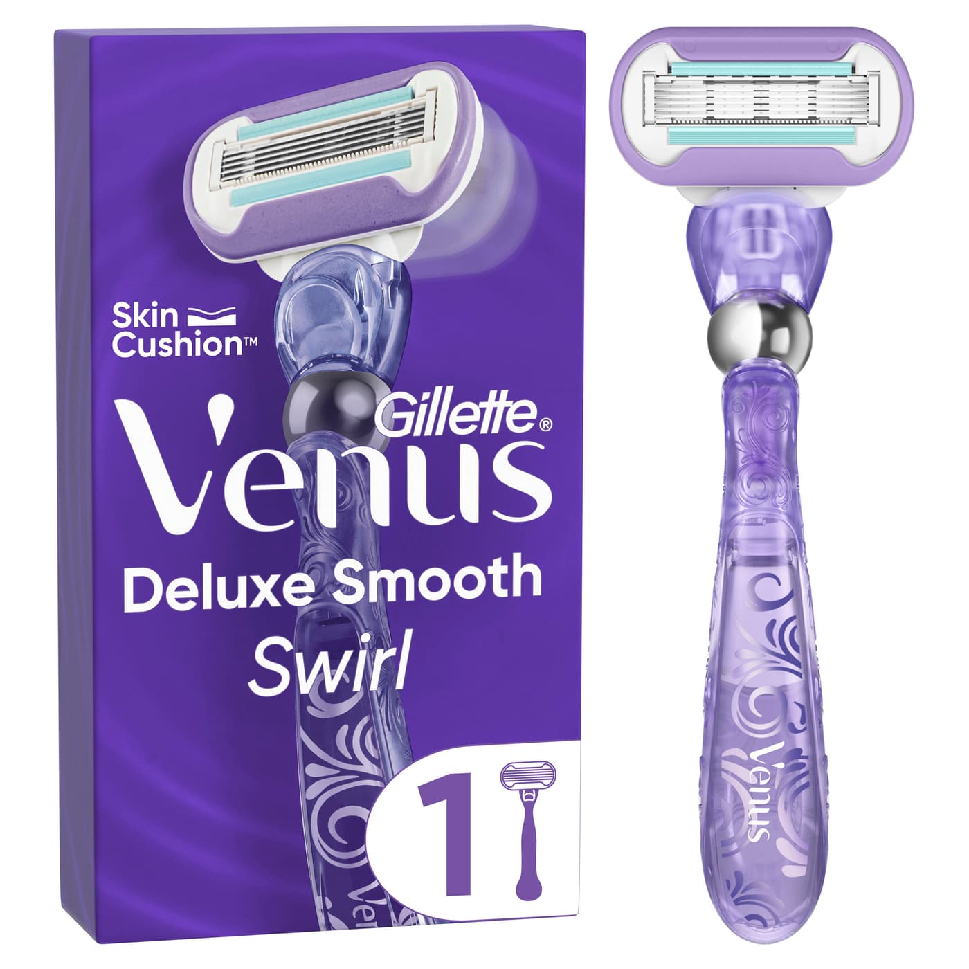 Gillette - Venus Deluxe Smooth Swirl Rasierapparat mit 1 Klinge