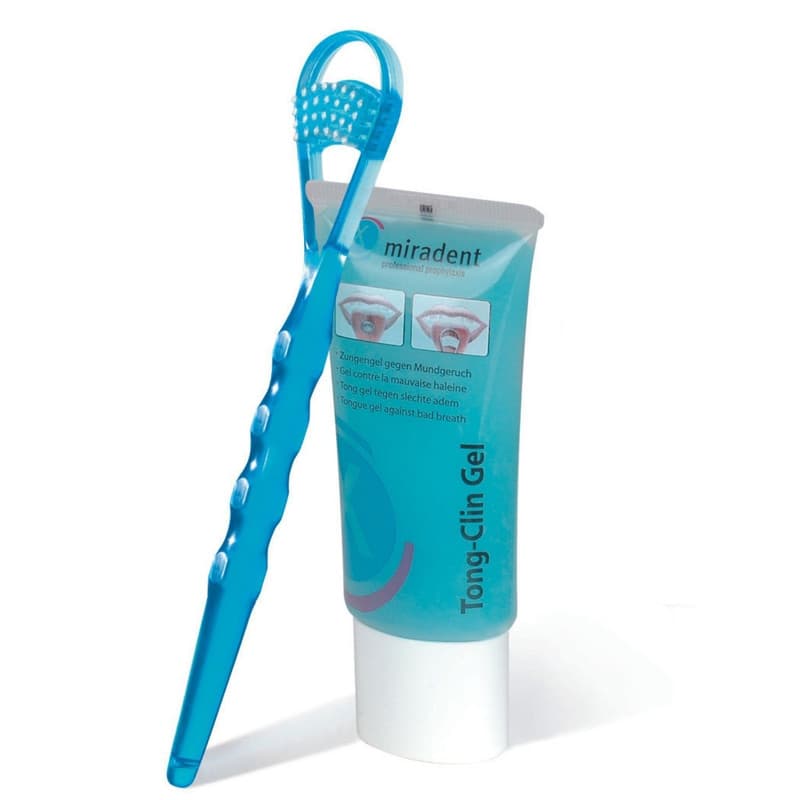 Miradent - Tong-Clin Set Gel & Zungenreiniger blau