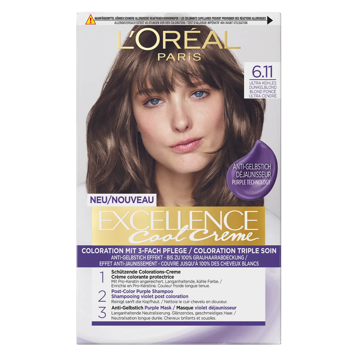LOréal Excellence Color - Cool Crème 6.11 Ultra Kühles Dunkelblond