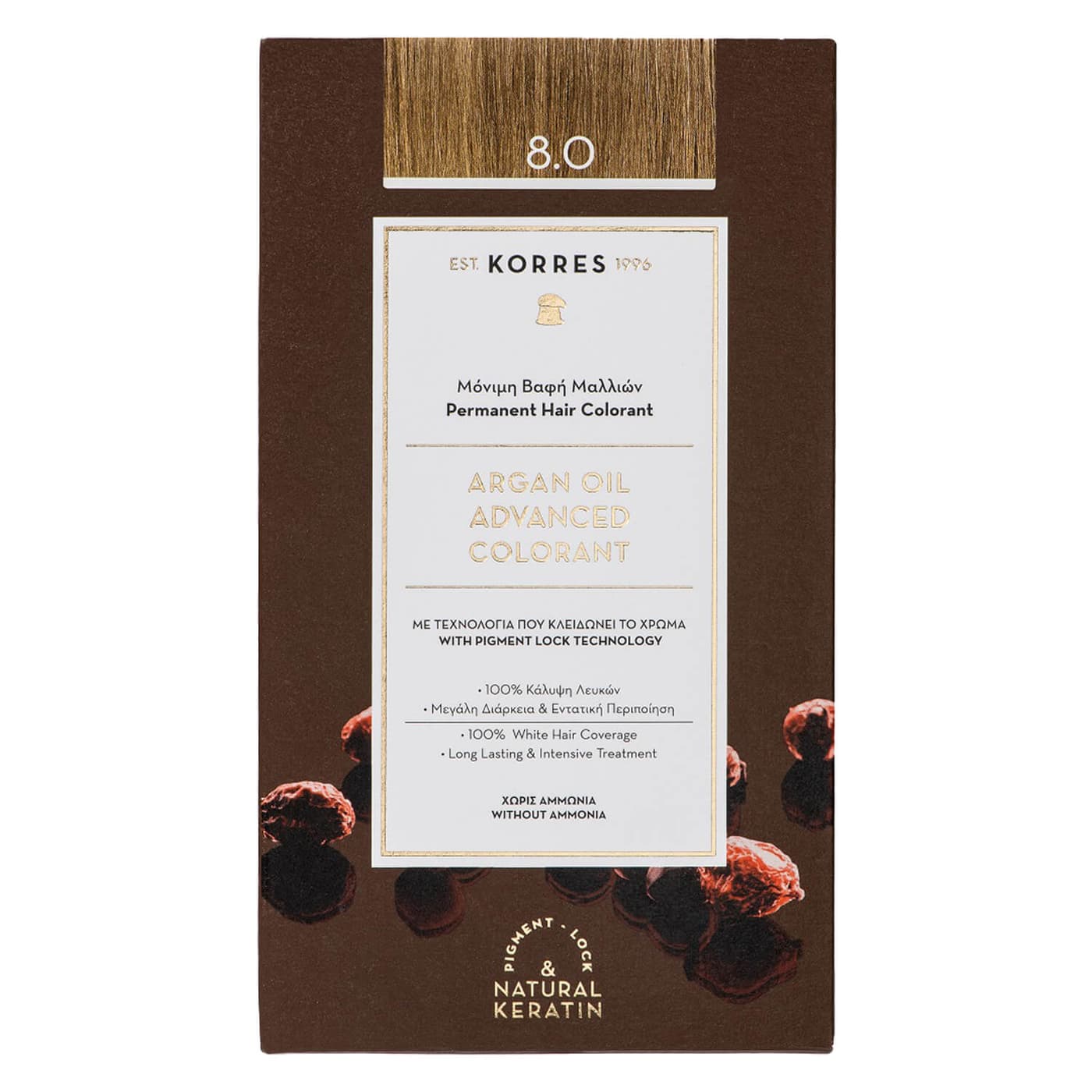 Korres Color - Argan Oil Hochentwickelte Haarcoloration Light Blonde / Hellblond 8.0