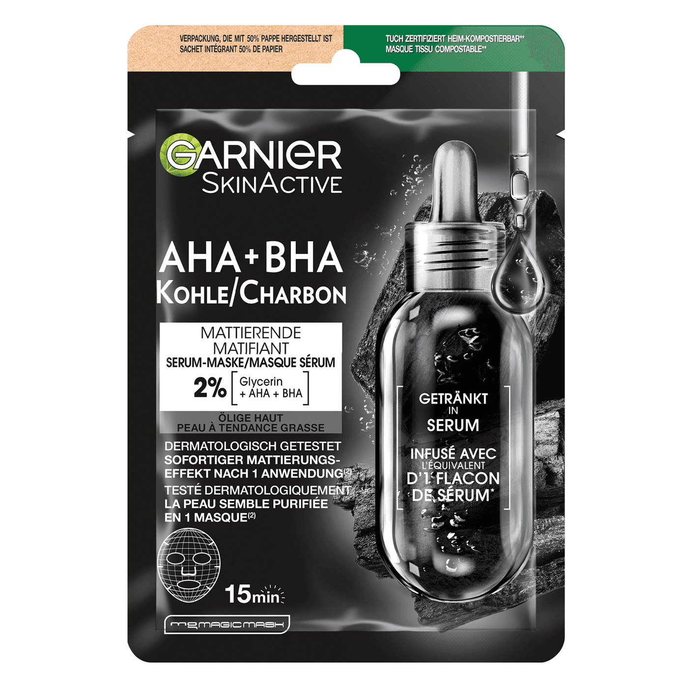 Skinactive Face - Hydra Bomb Tuchmaske Schwarze Kohle