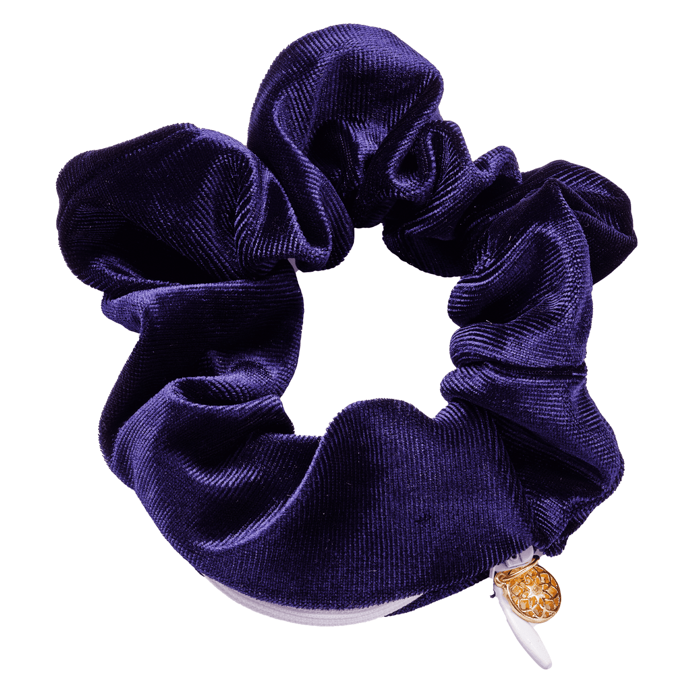 Body Mind and Soul Scrunchie Yoga Samt Reisverschluss Navy