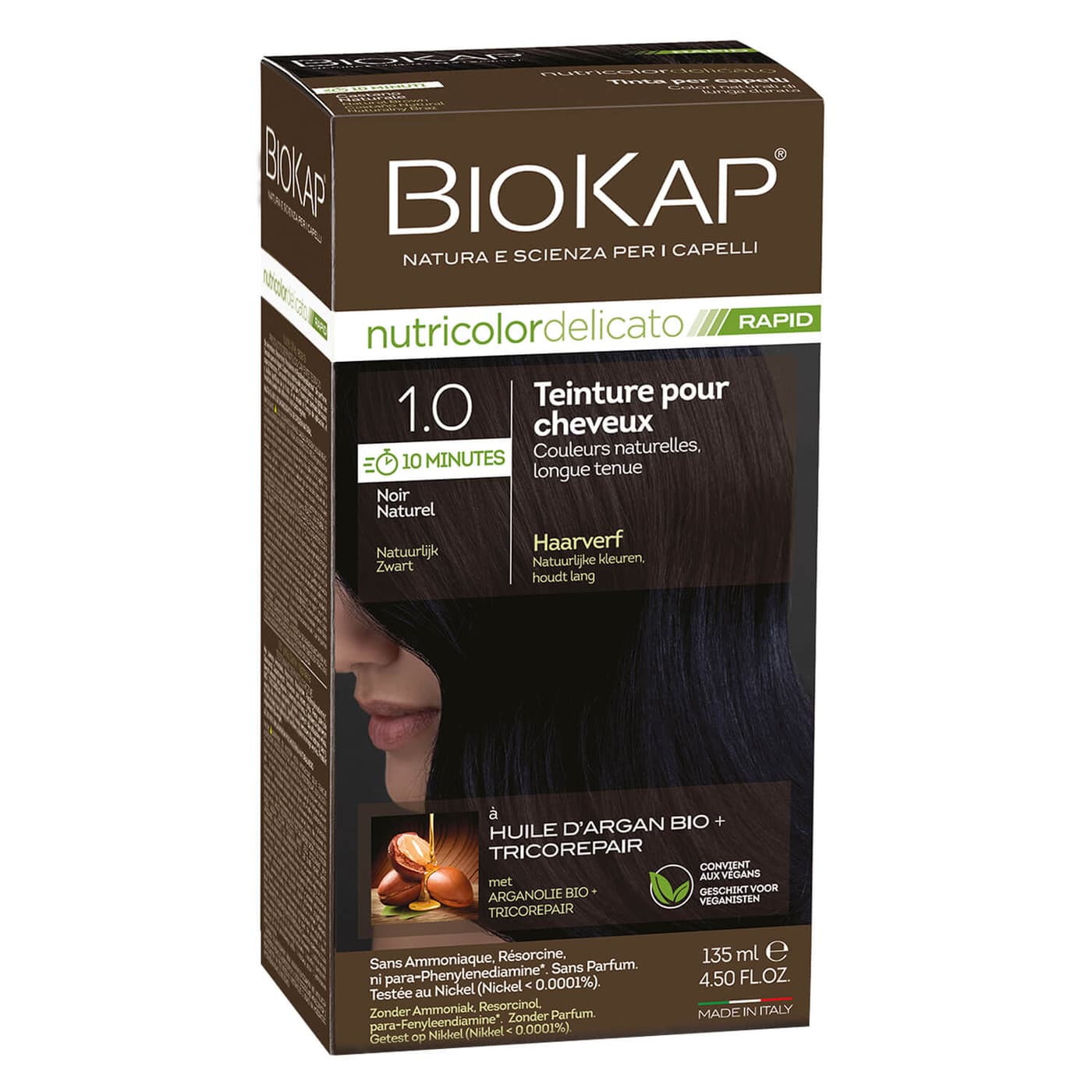 BIOKAP Nutricolor - Permanent Farbe Naturschwarz 1.0