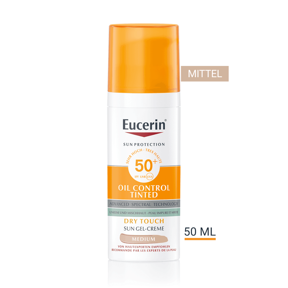 Eucerin - Sun Face Protection Oil Control Gel-creme Tinted Medium Lsf 50+